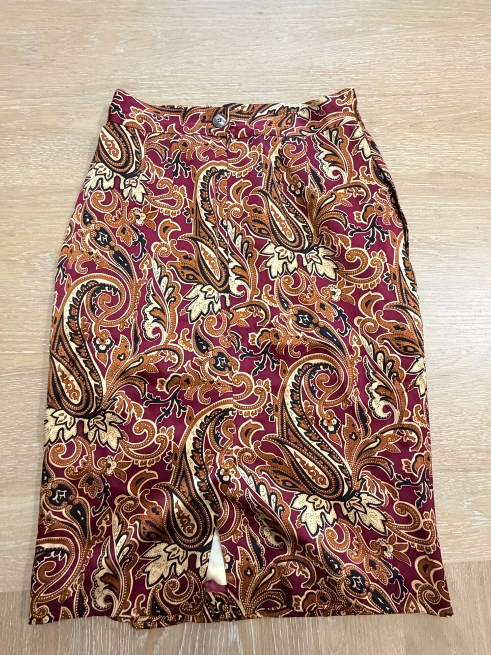 Dana Buchman Burgundy Paisley Pencil Skirt